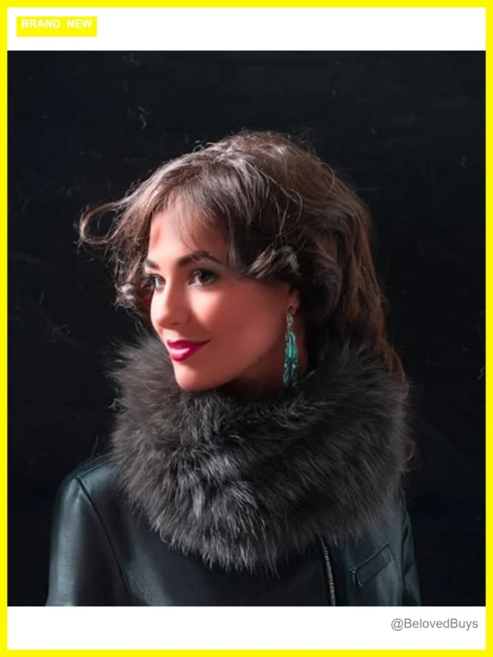 Fox Fur Infinity Scarf Neck Warmer, Luxury Winter Ear Muffs & Headband